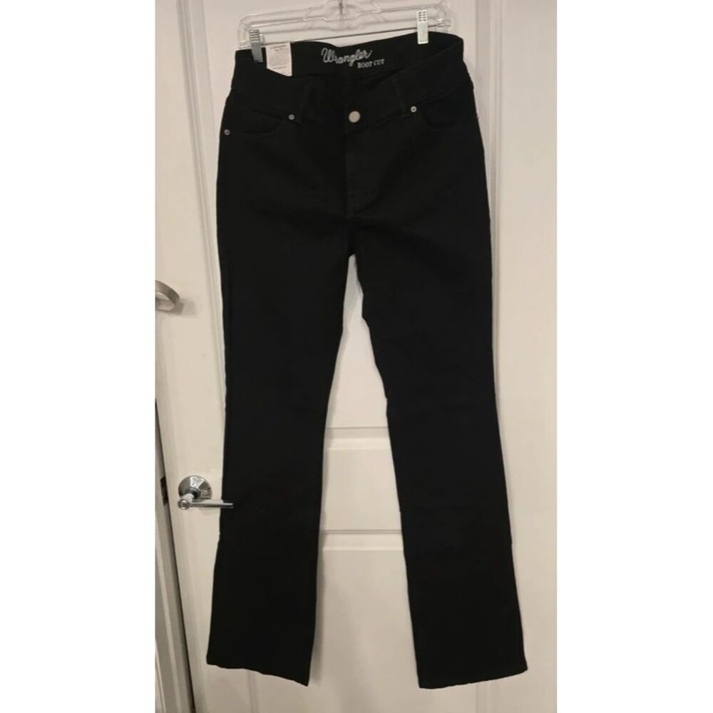 Wrangler Women's Bootcut Jeans 13/14 x 36 Black Premium Denim NWT